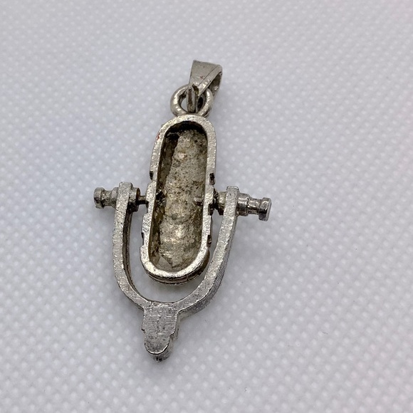 Silver Tone Microphone Pendant - Picture 3 of 3